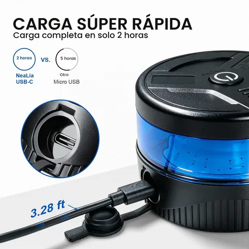 Vista 3 de NeaLia Luz de baliza inalámbrica magnética, luz estroboscópica USB-C, azul