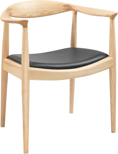 Vista 14 de Sillas de comedor de madera, sillas de comedor modernas de mediados de siglo (negro) Ash Wood Frame, PU Upholstered Seat, Ergonomic Support, Fully