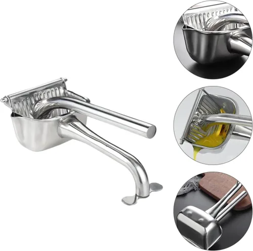 Vista 4 de Stainless Steel Manual Fruit Juicer Lemon Squeezer Hand Press Citrus Juicer 304 Food-grade Metal Household Kitchen Tool for Fresh Juice Extraction