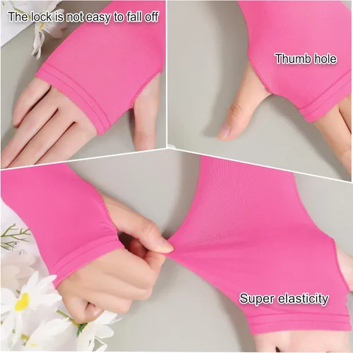 Vista 5 de Guantes Bellady para exteriores, manga larga, bloqueadores del sol, sin dedos para mujer