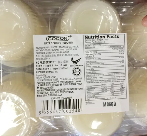 Vista 2 de 6 tazas de pudín de lichi COCON con Nata de Coco, sin conservantes