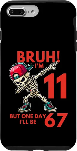 Vista 12 de Bruh I'm 11 But One-Day I'll Be 67 Retro 11th Birthday - Carcasa para iPhone 17