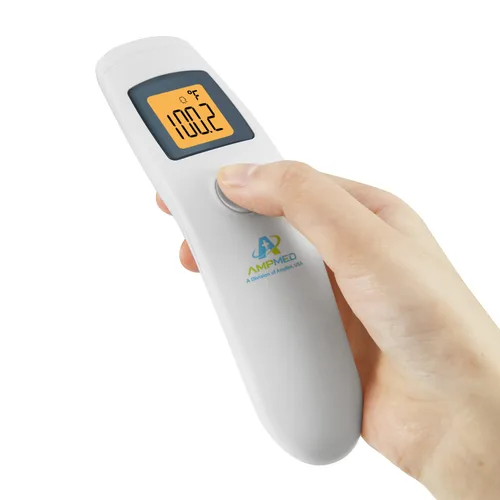 Vista 8 de Termómetro digital infrarrojo para la frente y la arteria temporal, sin contacto, de grado médico y hospitalario, con funda