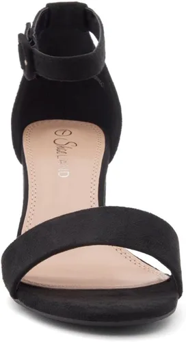 Vista 2 de Shoe Land SL-Romina - Sandalias de tacón bajo grueso para mujer, puntera abierta, correa al tobillo, tacón de bloque, para graduación, boda, fiesta