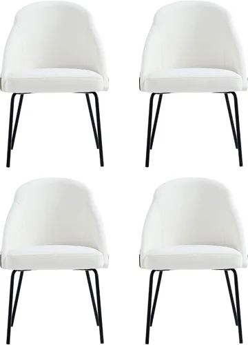 Vista 15 de Manhattan Comfort Gracie - Juego de 1 sillas de comedor modernas de piel sintética, asiento tapizado de piel sintética, patas de acero, espuma