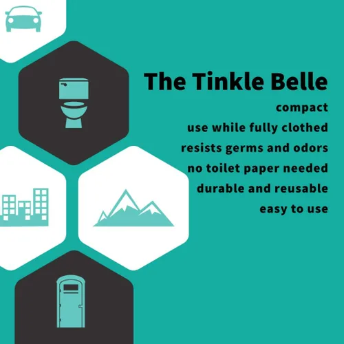 Vista 8 de Dispositivo para orinar femenino Tinkle Belle/Urinario portátil con estuche - ¡Orina de pie sin quitarte la ropa! Fácil, compacto, fiable