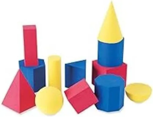 Vista 2 de Learning Resources Geosólidos suaves prácticos, formas 3D de espuma suave, juego de 12, a partir de 5 años