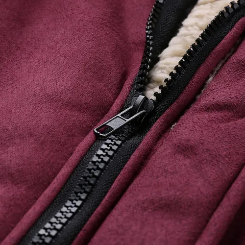 Vista 7 de WYUTX Jacket Coat For Men Thicken Warm Classic Zip Front Windproof Outwear Lined Fleece Outdoor Hiking Jacket With Pockets