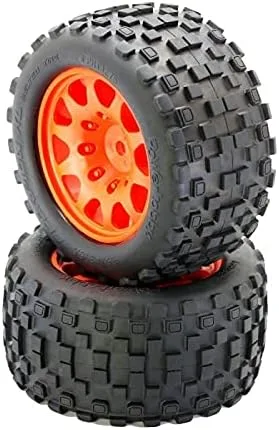 Vista 3 de Powerhobby Scorpion XL - Neumáticos con cinturón y ruedas Viper color naranja (4) compatible con: Traxxas X-Maxx 0.945 in HEX