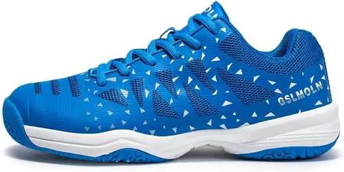 Vista 2 de Jakcuz Zapatos de tenis de bádminton para mujer, zapatos de pickleball, squash, voleibol, con cordones, para entrenamiento de cancha en interiores