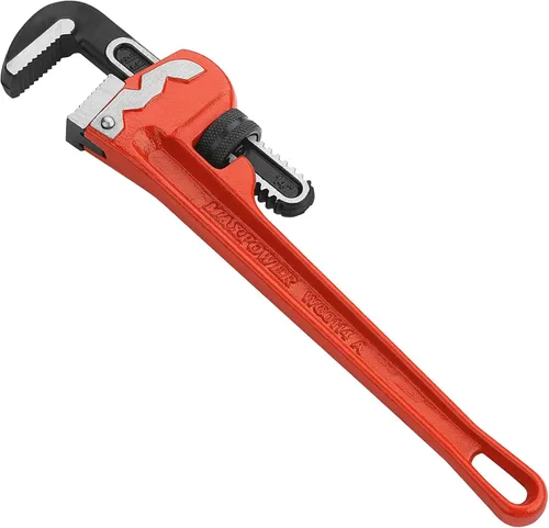 Vista 8 de MAXPOWER Llave de tubo recto de 12 pulgadas, llave de fontanero ajustable resistente, herramienta de plomería de acero tratado térmicamente