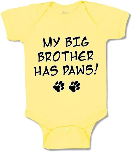 Vista 11 de Baby Bodysuit My Big Brother Has Paws Dog Lover Pet Boy & Girl Baby Clothes Solo un diseño blanco