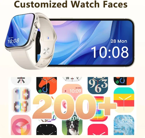 Vista 8 de Reloj inteligente para hombres y mujeres, llamada Bluetooth, más de 120 modos deportivos, rastreador de fitness, seguimiento del sueño, contador