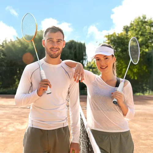 Vista 9 de HIRALIY Badminton Rackets Set for Backyards, Badminton Set, Includ 2/4 Rackets, 6/12 Birdies, 1 Carrying Bag, Outdoor Game for Adult Family Beginner