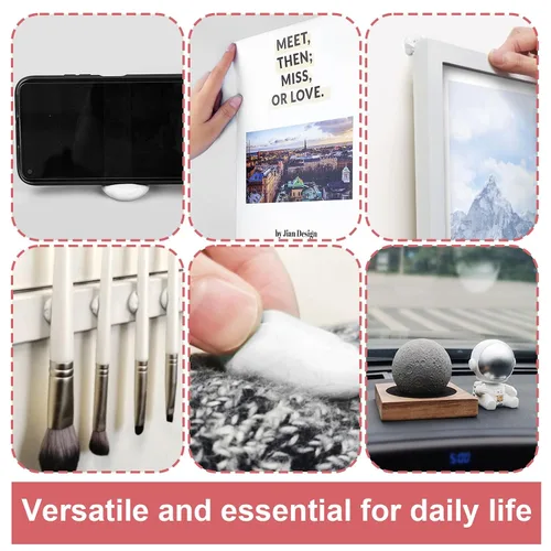 Vista 6 de 96 Piezas de Adhesivo Pegajoso para Póster, Masilla Pegajosa de Montaje Reutilizable Removible No Tóxica para Colgar en la Pared DIY (Blanco)