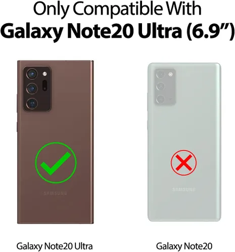Vista 2 de GOOSPERY Parachoques magnético para puerta compatible con Galaxy Note 20 Ultra, funda tipo billetera con soporte para tarjetas, cierre automático