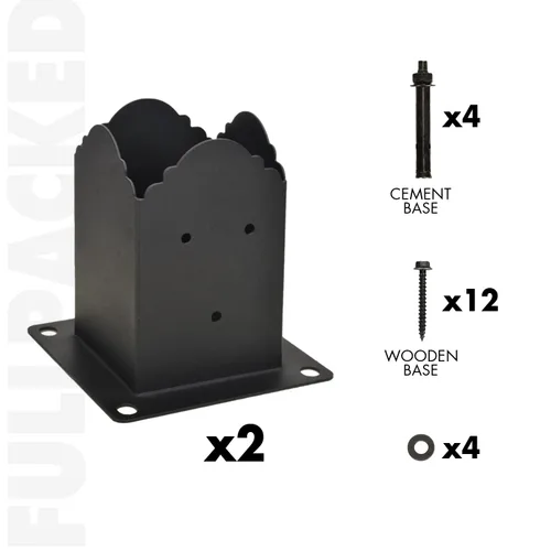 Vista 2 de Creative Design - Base de poste de 4 x 4 pulgadas, soporte cuadrado para buzón de valla, base de poste atornillada, anclaje de tierra para poste