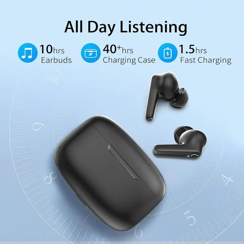 Vista 3 de Redpepper - Auriculares inalámbricos Bluetooth 5.3 60H de tiempo de uso. Auriculares con graves profundos y llamada clara. Con micrófono Negro