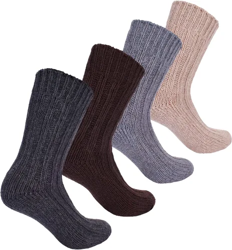 Vista 8 de BRUBAKER Calcetines cálidos de alpaca para hombre o mujer, 4 pares