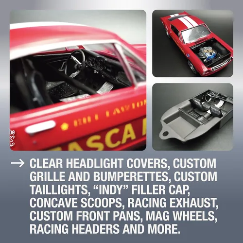Vista 3 de AMT 1966 Ford Mustang Fastback 2+2 - Kit para modelo de escala 1:25