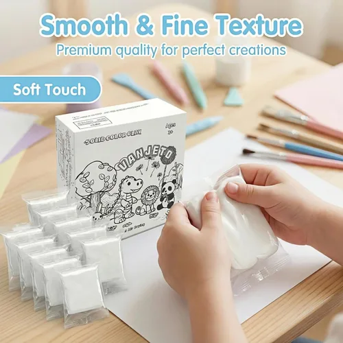 Vista 9 de Arcilla para modelar para niños, arcilla mágica VANJETO para niños secado al aire, arcilla súper suave para bricolaje Slime, arcilla de modelado Azul