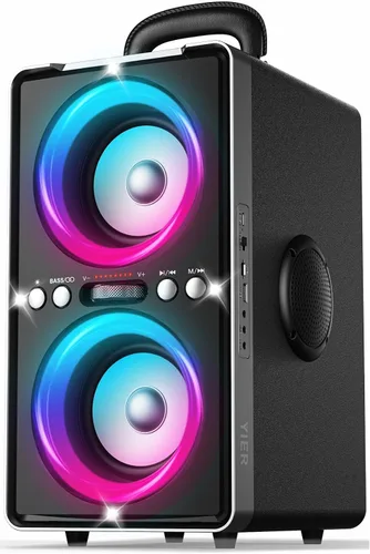 Vista 14 de YIER Altavoz Bluetooth, altavoz de fiesta de pico de 240 W con graves grandes, tiempo de reproducción de 20 horas, TWS, BT5.3, caja de auge