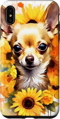Vista 11 de Chihuahua Dog Watercolor Funda de girasol Chihuahua para iPhone 17