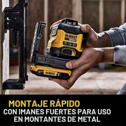 Vista 6 de DEWALT Nivel láser máximo de 20 V, láser de línea cruzada, 3X360, verde, solo herramienta (DCLE34031B)