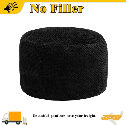 Vista 10 de Asuprui Puf Otomano Redondo Sin Relleno Puf Otomano Sin Relleno Reposapiés de Piel Sintética Suave 20x20x12 Pulgadas Silla Mullida Puf de Suelo