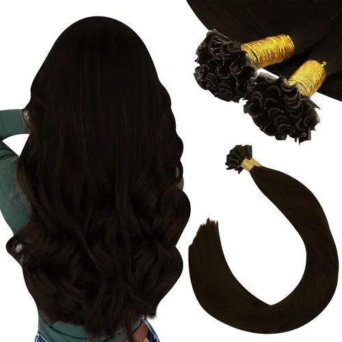 Vista 17 de Ugeat - Extensiones de cabello humano con microanillo, 14 pulgadas, extensiones de cabello Remy con microcuentas de 1 gm/hebra, 50 gms, extensiones