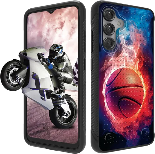 Vista 61 de Funda protectora resistente de doble capa para Samsung A14 5G (parte trasera con textura antideslizante), TPU suave a prueba de golpes, para Samsung