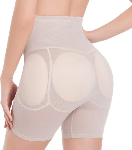 Vista 8 de ponlodos Bragas levantadoras de cadera y glúteos para mujer, 4 almohadillas moldeadoras de cintura alta, ropa interior acolchada con control