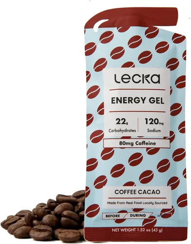 Vista 15 de Lecka Gel energético, 12 geles para ejercicio de resistencia, fabricado con frutas reales y semillas de albahaca, proporciona energía natural