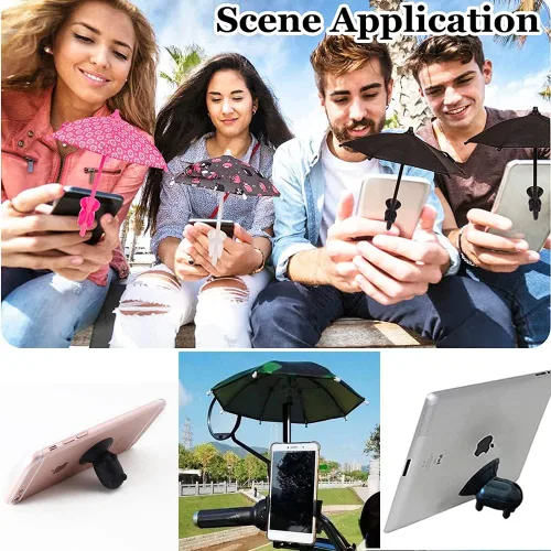Vista 8 de 4 soportes para paraguas para teléfono, soporte de ventosa para teléfono, parasol para teléfono, protector solar antirreflejo, protector solar