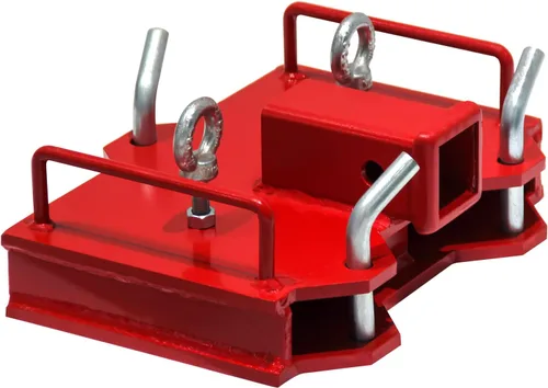 Vista 8 de Accesorio de enganche de remolque para montacargas, adaptador de remolque receptor de 2 pulgadas con cadena roja