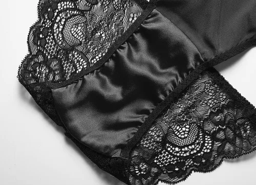 Vista 3 de SilRiver Bikini de seda para mujer, bragas de satén para mujer, ropa interior brillante