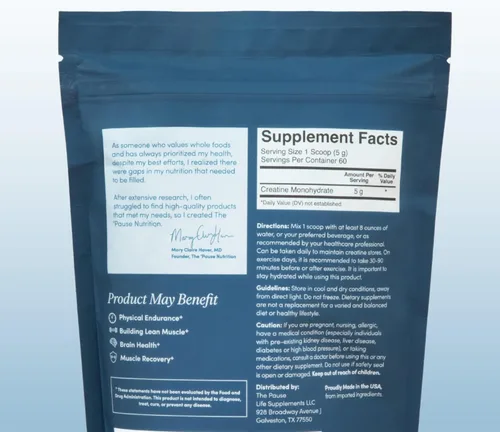 Vista 4 de The 'Pause Life Creatina en polvo, esencial para entrenamiento, preentrenamiento, fórmula vegana y sin gluten con creavitalis, apoyo cognitivo