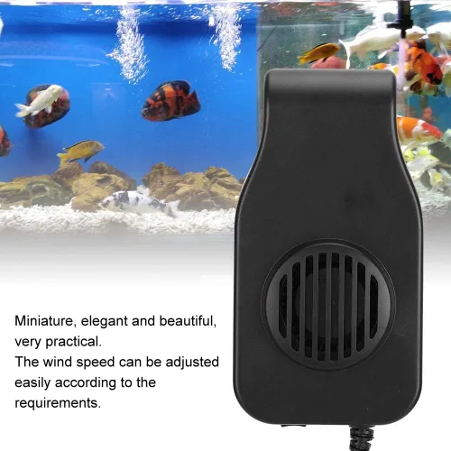 Vista 5 de Zerodis Mini ventilador de enfriamiento del acuario, enchufe ultra 100 240V del accesorio de la reducción de temperatura del silencio de los pescados
