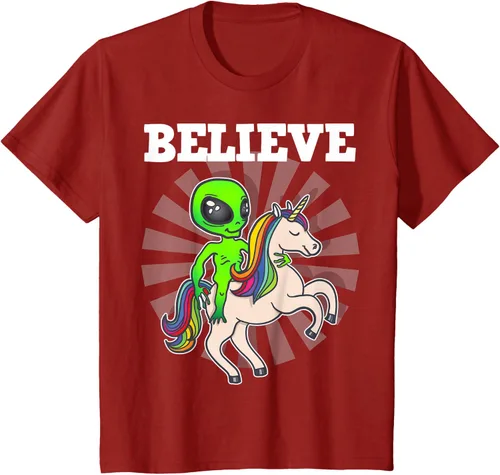 Vista 76 de Believe Space Alien Riding Unicorn - Camiseta de regalo divertida, Negro, S