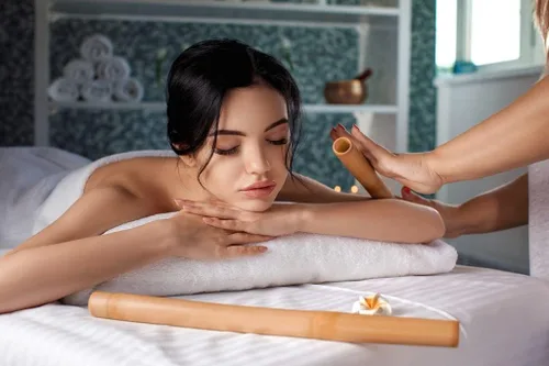Vista 7 de Herramientas de masaje de madera de bambú, juego de 14 rodillos y palos de bambú, kit de terapia de relajación corporal