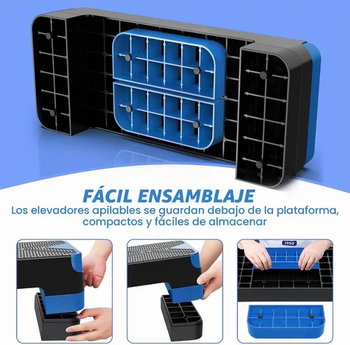 Vista 5 de GYMMAGE Escalón de ejercicio aeróbico, escalón aeróbico ajustable para ejercicio, plataforma de entrenamiento para escalonar, plataforma de pasos