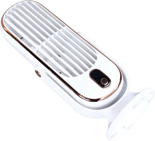 Vista 5 de Table Tower Fan, USB Plug In 5 Gears Quiet Brushless Motor with Detachable Blade for Car Home Office (White)