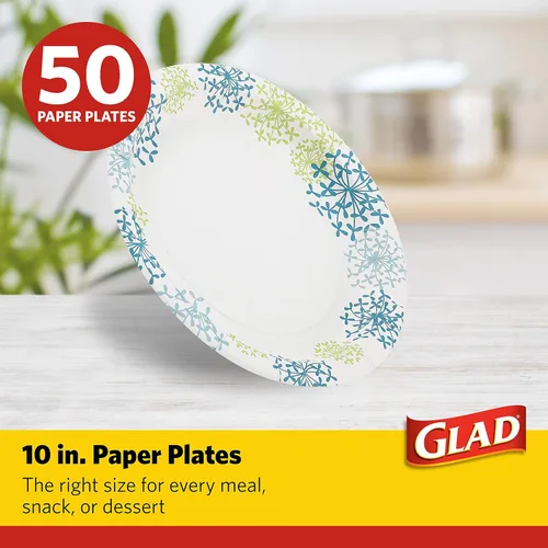 Vista 2 de Glad - Platos de papel desechables cuadrados para todas las ocasiones