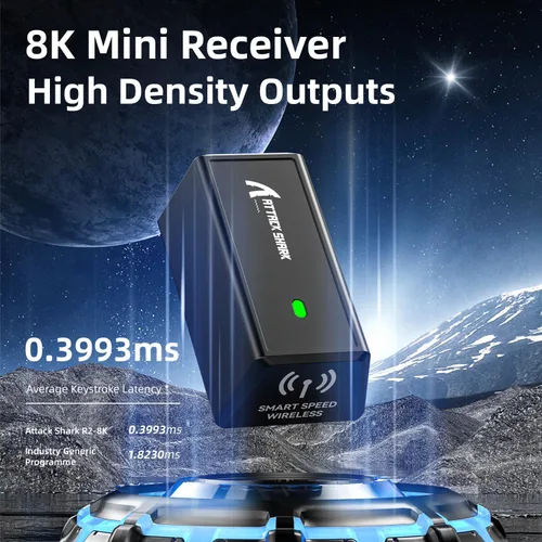 Vista 5 de ATTACK SHARK R6 - Ratón inalámbrico para juegos, 38G ultra ligero modo de viaje 2.4G/USB-C/Bluetooth para juegos con sensor PAW3950MAX, 42000 DPI