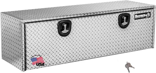Vista 12 de Buyers Products 1705148 - Caja de camión de aluminio diamantado para debajo de la carrocería con pestillo de mango en T, 14 x 12 x 16 pulgadas