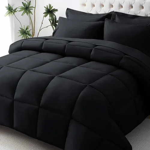 Vista 12 de JOLLYVOGUE Juego de edredón individual XL, cama ultrasuave en una bolsa, tamaño individual XL, 5 piezas, juego de ropa de cama certificado Oeko-TEX