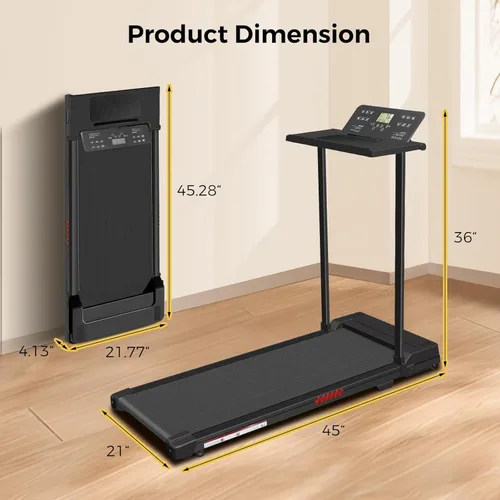 Vista 7 de Foldable Treadmills for Home, 3.0HP Walking pad Treadmill with Handle Bar, Portable Electric Treadmill with Handles, 12 Preset Programs, LED Display