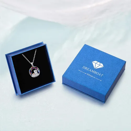 Vista 6 de 925 Sterling Silver Crystal Necklace for Women Girls Animal with Crystal Pendant Necklace Birthday Party Friendship Jewelry Gifts