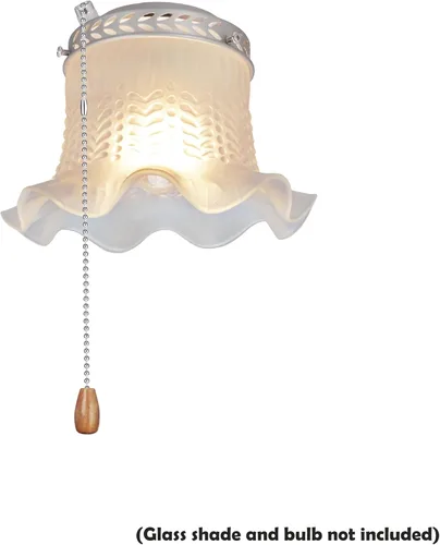 Vista 3 de Aspen Creative 22001-11, kit de luces para ventilador de techo de una sola luz con cadena de tracción, níquel cepillado