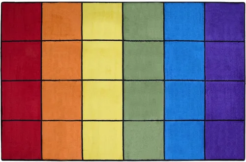 Vista 12 de KidCarpet.com ABC Rainbow - Alfombra para aula con 24 asientos, rectangular de 7 pies 6 pulgadas x 12 pies